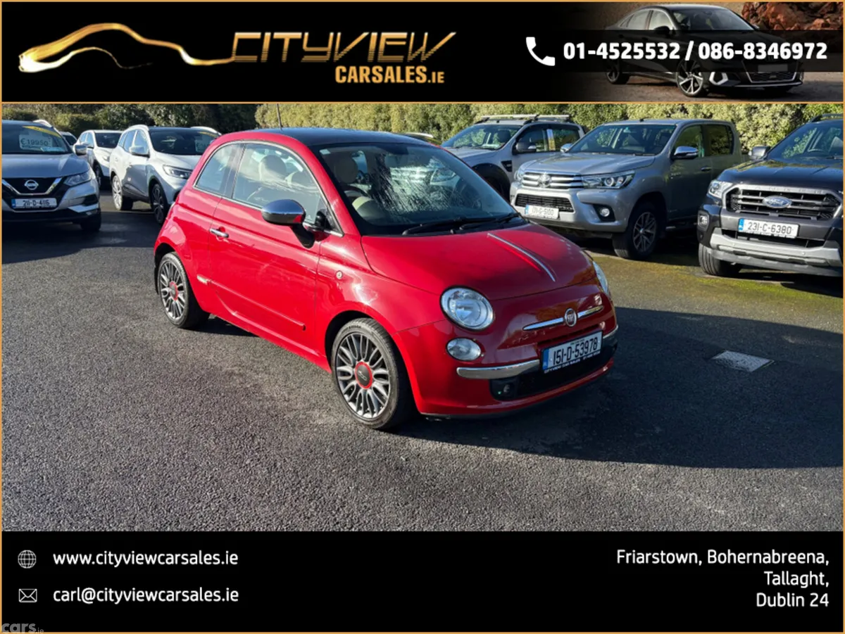 Fiat 500 Hatchback, Petrol, 2015, Red