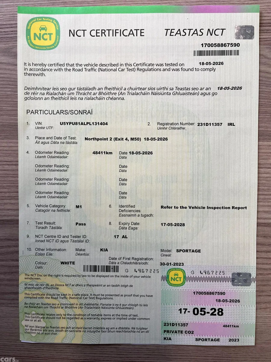 Kia Sportage SUV, Diesel Hybrid, 2023, White