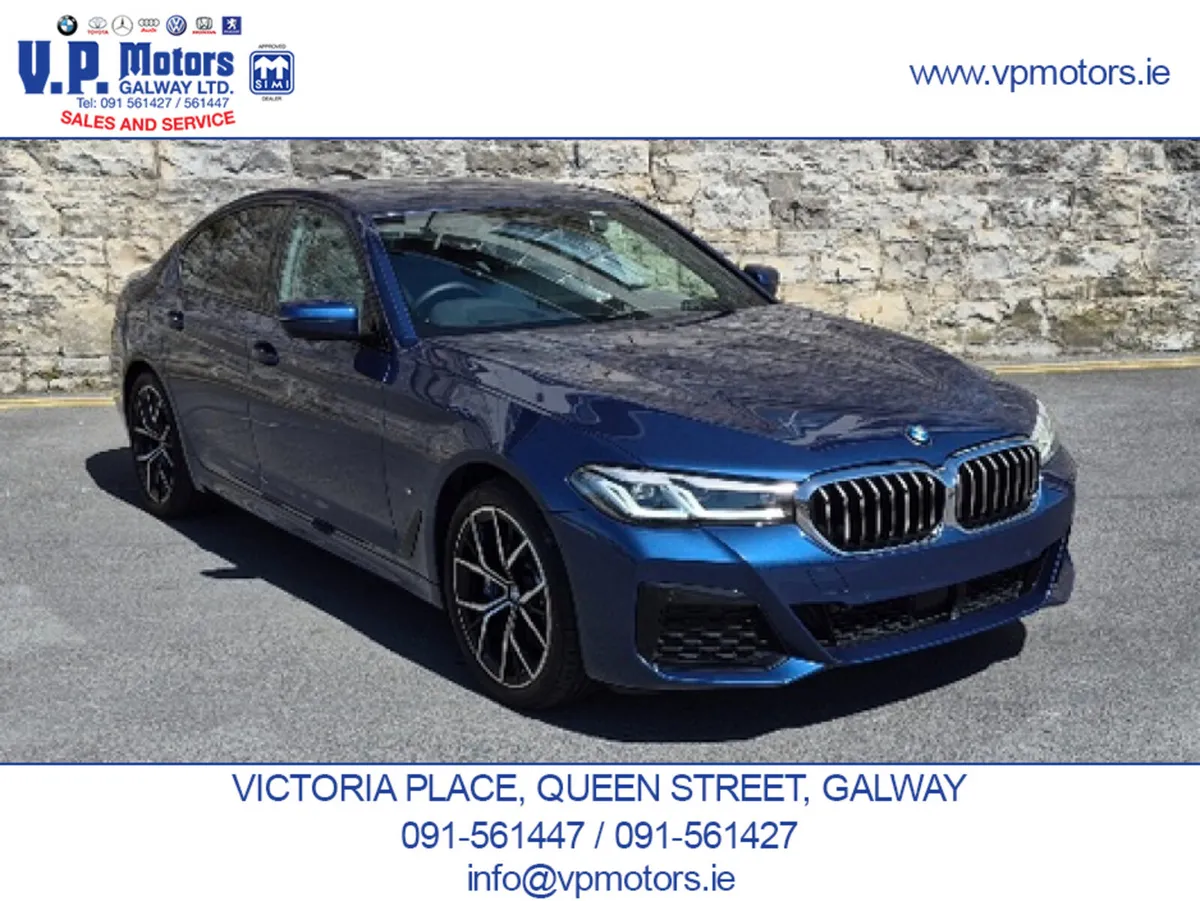 BMW 5-Series Saloon, Petrol Plug-in Hybrid, 2020, Blue