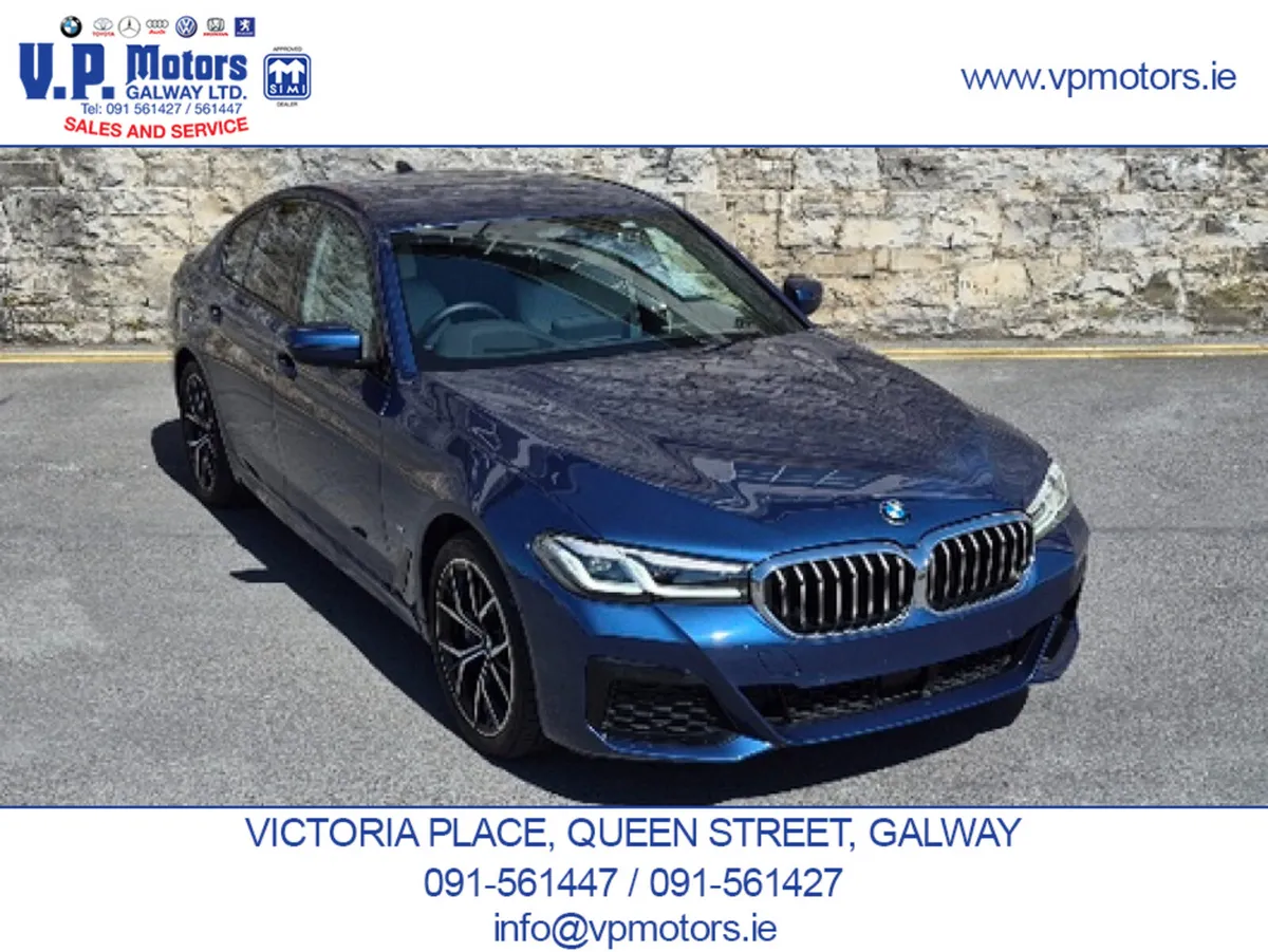 BMW 5-Series Saloon, Petrol Plug-in Hybrid, 2020, Blue