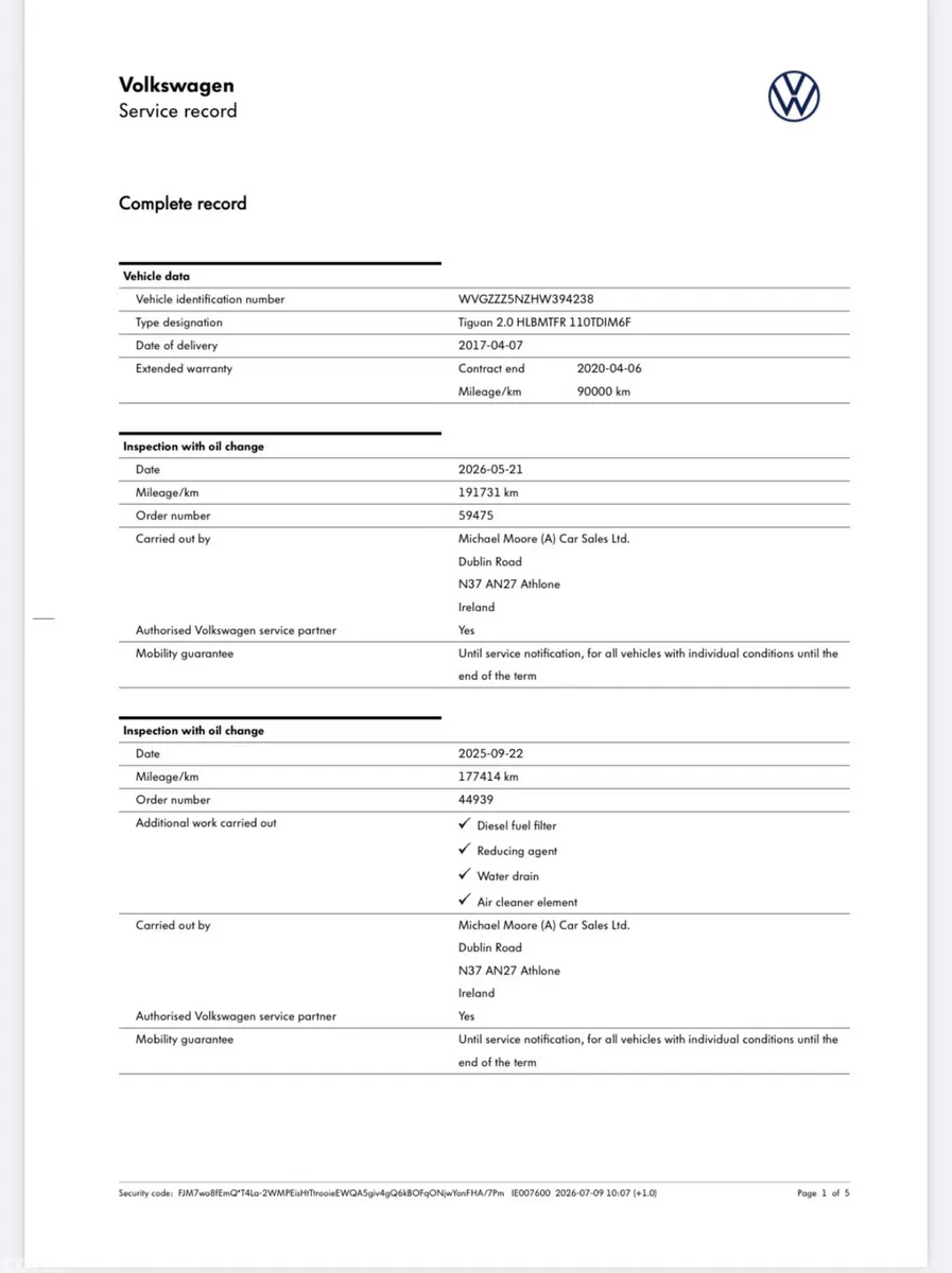 Volkswagen Tiguan SUV, Diesel, 2017, White