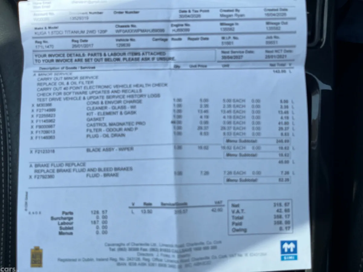 Ford Kuga SUV, Diesel, 2017, Red