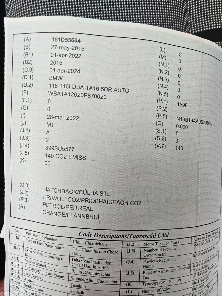 BMW 1-Series Hatchback, Petrol, 2015, Orange