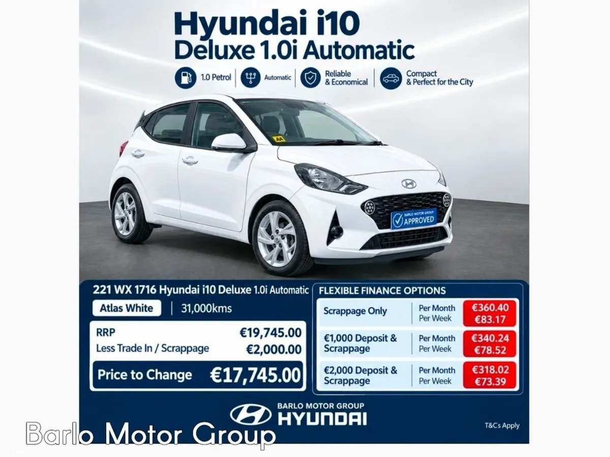 Hyundai i10 Hatchback, Petrol, 2022, White