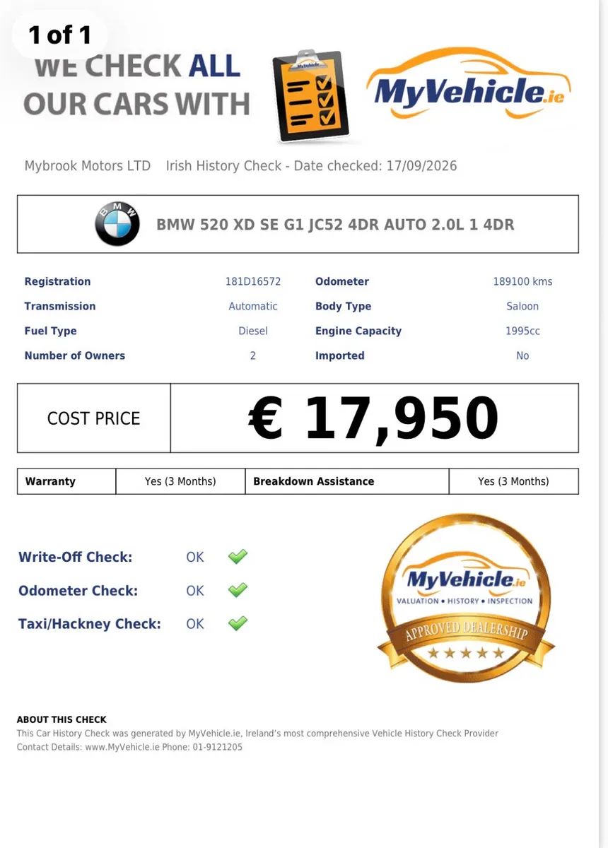 BMW 5-Series Saloon, Diesel, 2018, Black