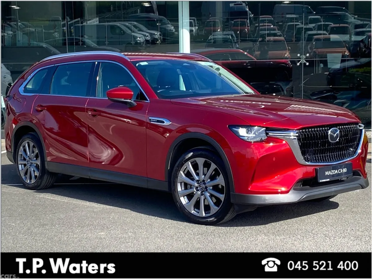 Mazda CX-80 SUV, Petrol Plug-in Hybrid, 2025, Red