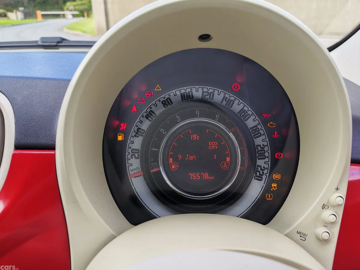 Fiat 500 Hatchback, Petrol, 2018, Red