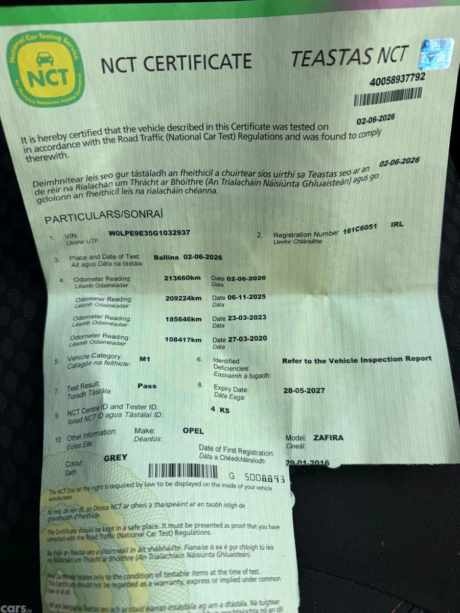 Opel Zafira MPV, Diesel, 2016, Grey