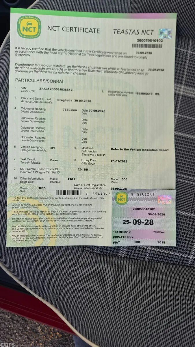 Fiat 500 Hatchback, Petrol, 2018, Red