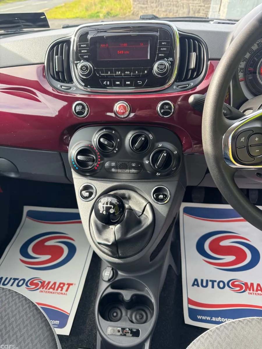 Fiat 500 Hatchback, Petrol, 2017, Red