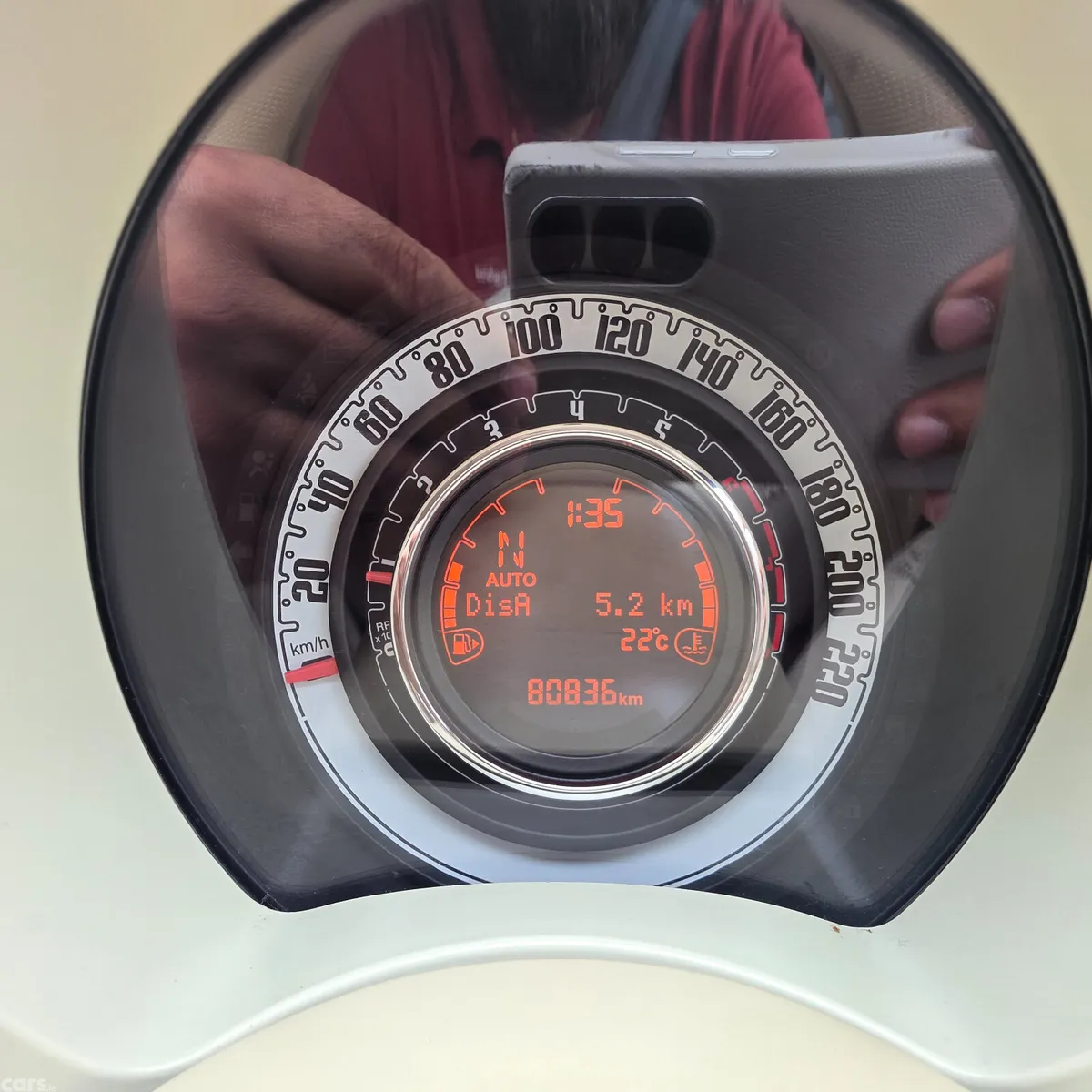 Fiat 500 Hatchback, Petrol, 2016, Red