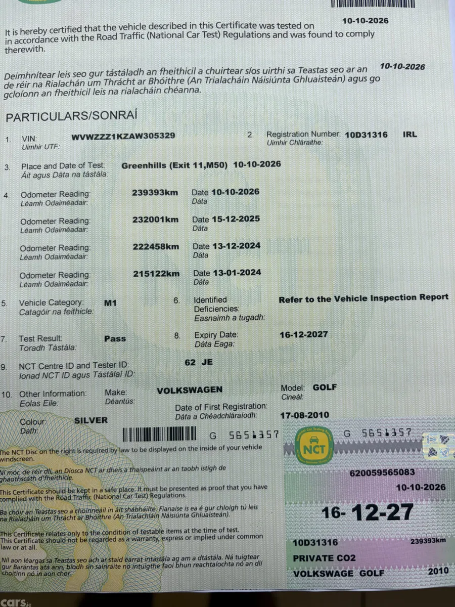 Volkswagen Golf Hatchback, Petrol, 2010, Silver