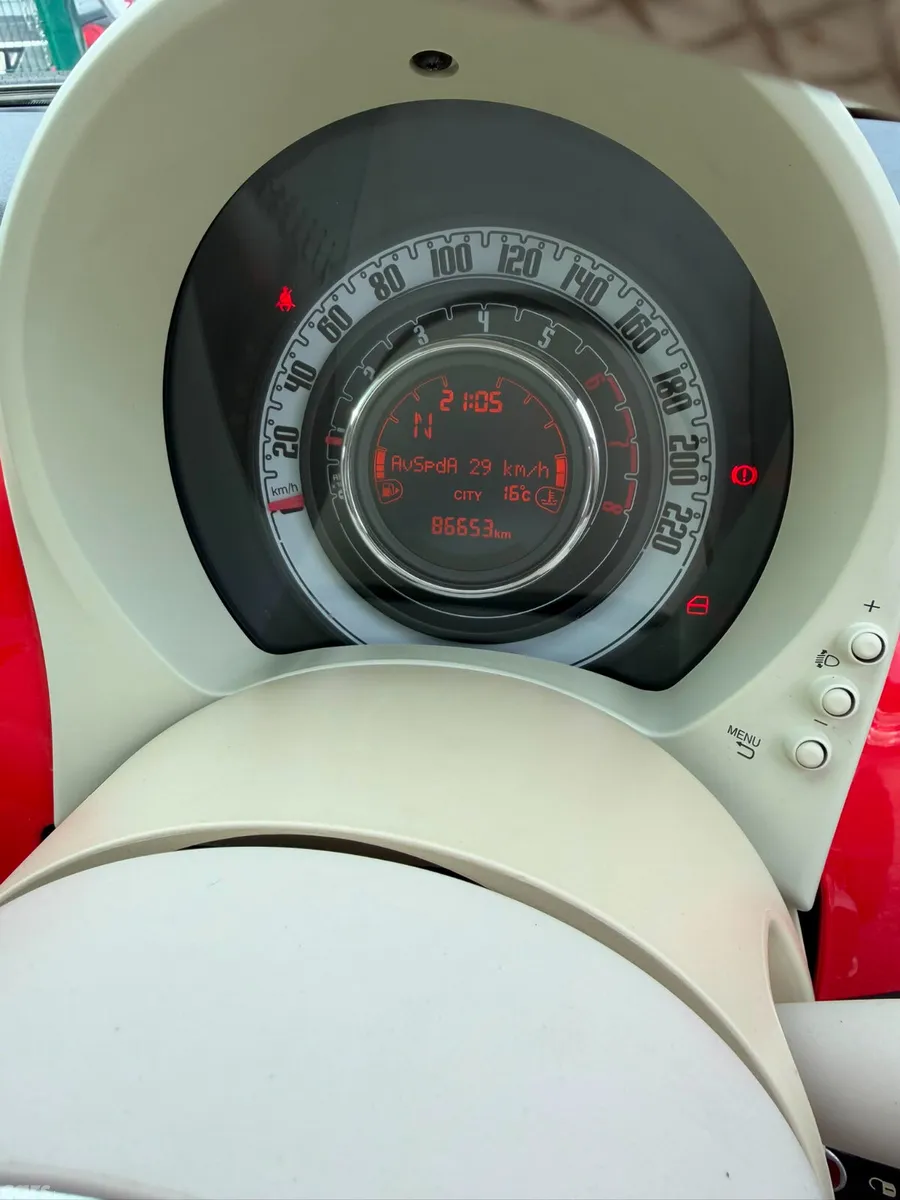 Fiat 500 Hatchback, Petrol, 2016, Red