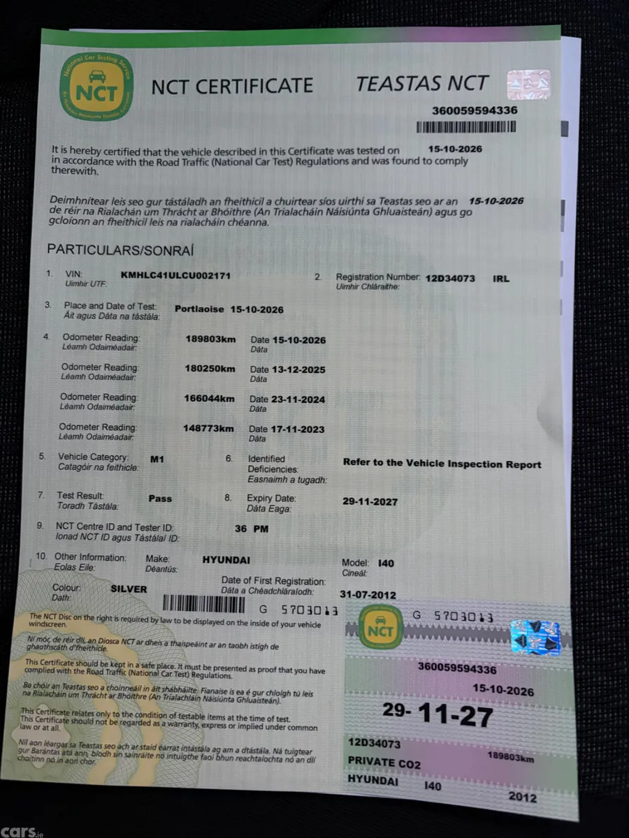 Hyundai i40 Saloon, Diesel, 2012, Silver