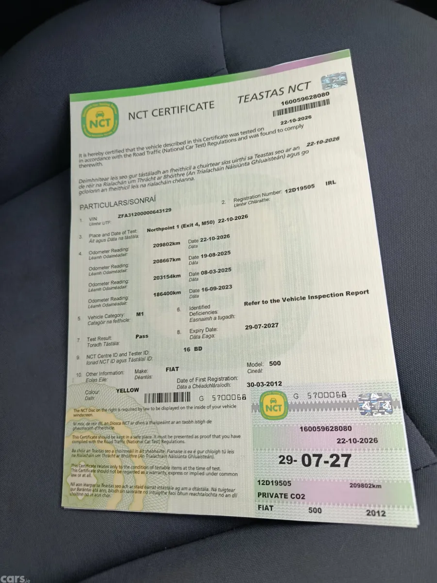 Fiat 500 Hatchback, Petrol, 2012, Yellow