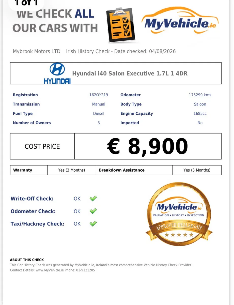 Hyundai i40 Saloon, Diesel, 2016, White