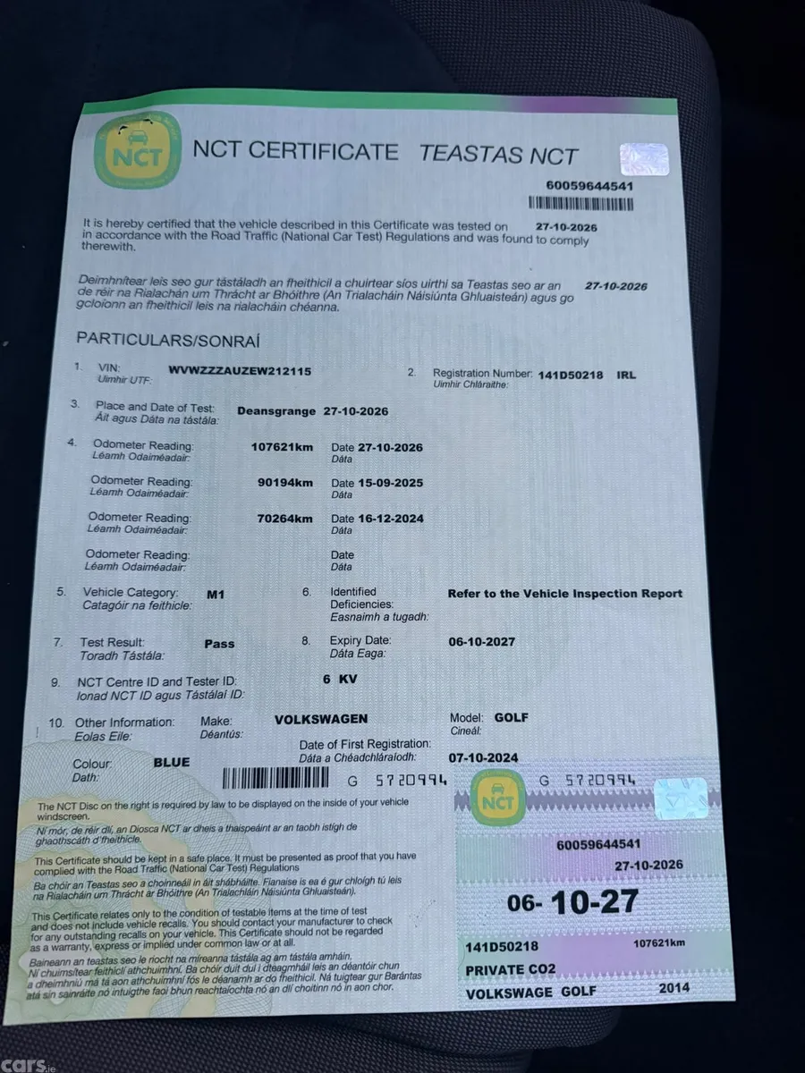 Volkswagen Golf Hatchback, Petrol, 2014, Blue