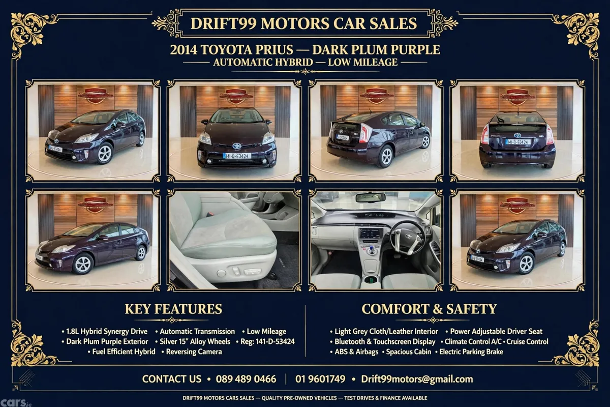 Toyota Prius Hatchback, Petrol Hybrid, 2014, Red